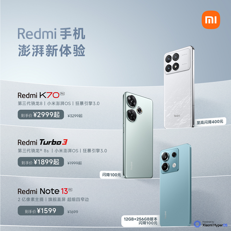 小米618现货开售,Redmi Turbo 3闪降100元