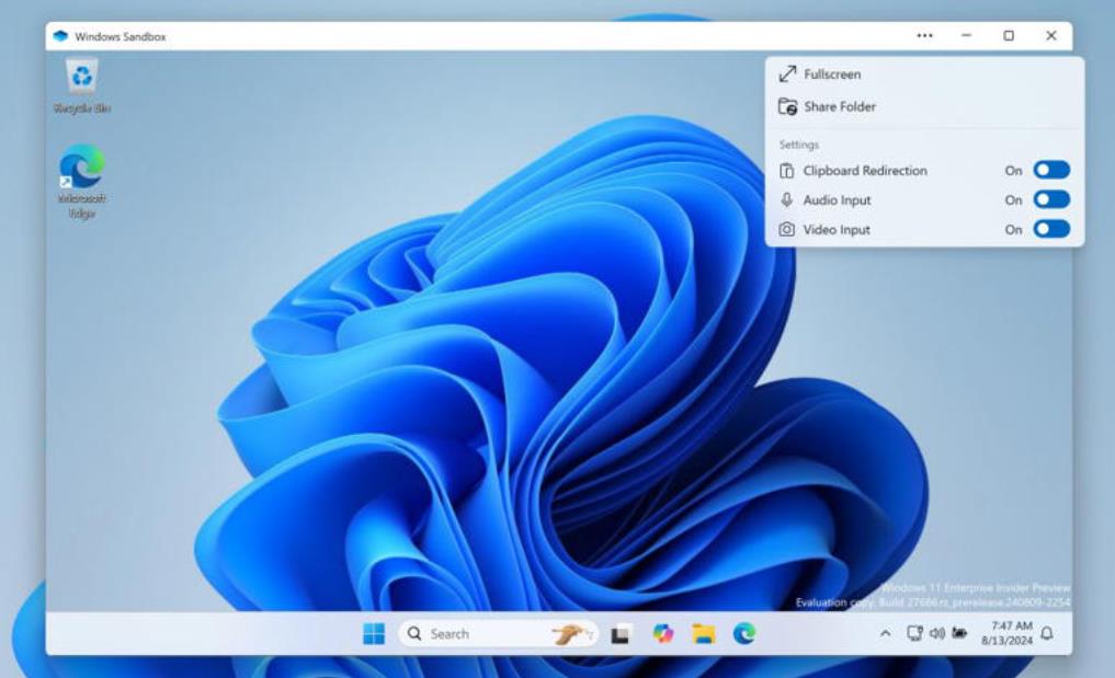 微软发布Windows 11 Build 27686预览版更新:引入Sandbox Client预览版及多项优化