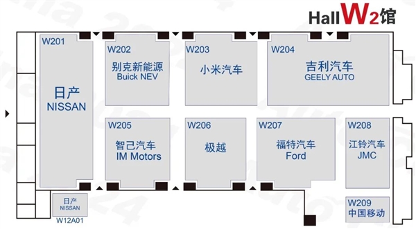 2024北京国际车展展位图公布：小米、智己“冤家聚头”